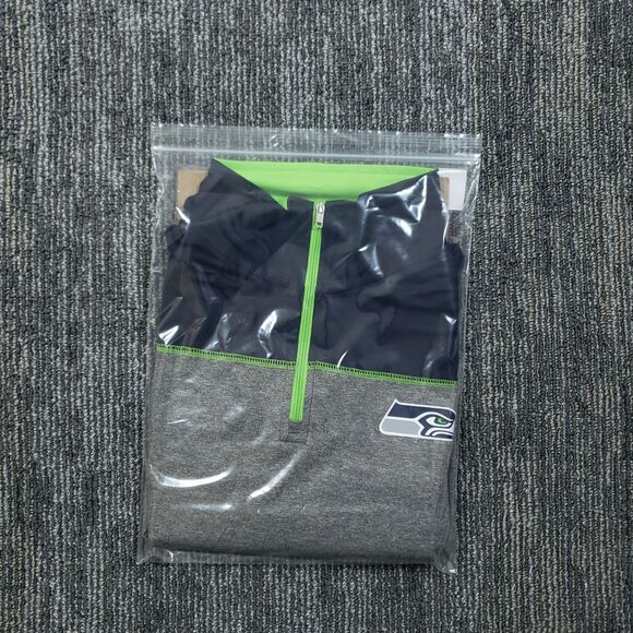 NFL Team Apparel Seattle Seahawks 1/2 Zip Pullover Long Sleeve Shirt Mens Large - Picture 12 of 12